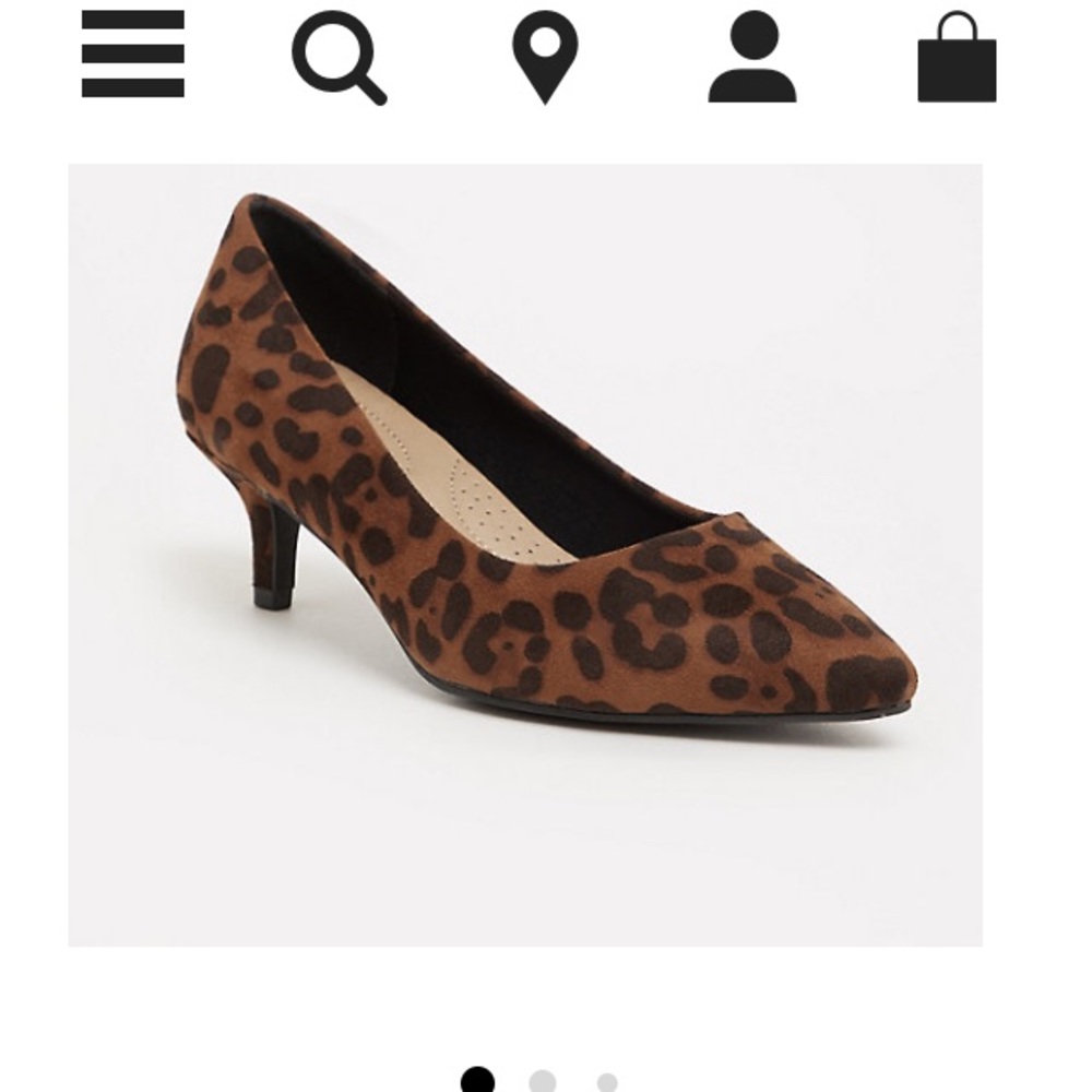 LEOPARD FAUX SUEDE POINTED TOE KITTEN HEEL (WW)